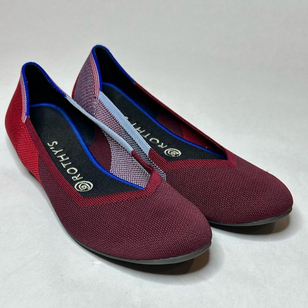 Rothy’s The Flat in Berry Colorblock Retired Limited Edition Size 10